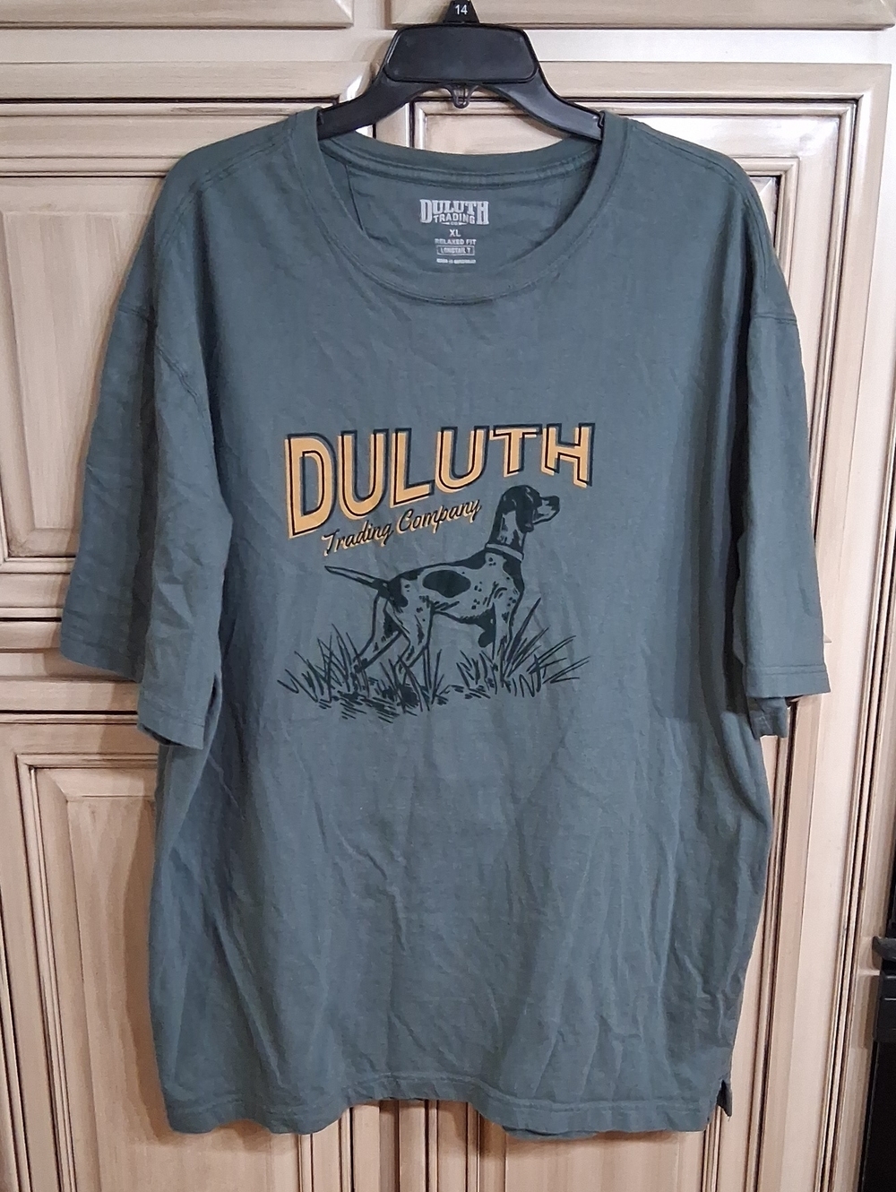 Duluth Trading Co Olive Green Graphic Tee - Size XL